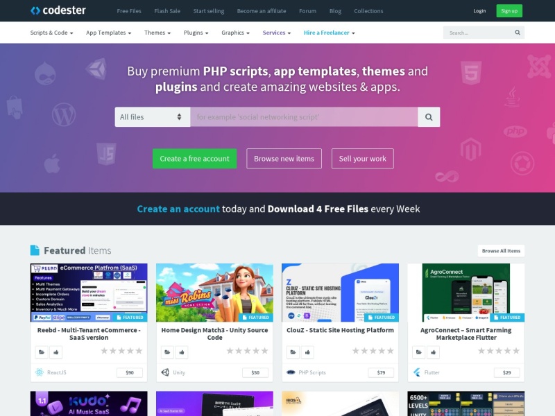 Buy App Templates, PHP Scripts, WordPress Themes and more